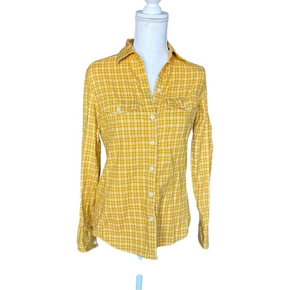 BANANA REPUBLIC Plaid Button Down Shirt Petite NWOT